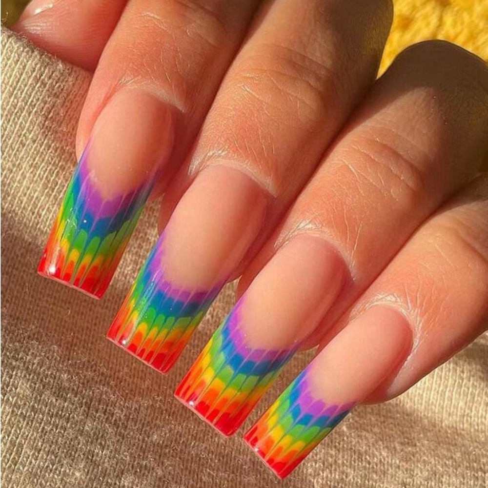 Rainbow Press On Nails
